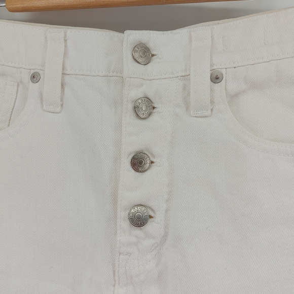 Madewell Rigid Denim A-Line Mini Skirt in Tile White: Button-Front Edition - Picture 6 of 11